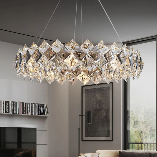 "Illuminate Your Space with Elegant Luxury: Modern Glass Chandelier for Dining, Living Room, Bedroom, and More!"