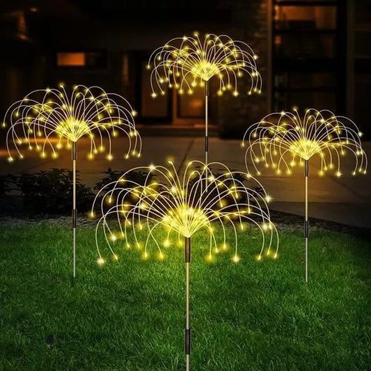 "Magical Solar Firework Lights: Illuminate Your Garden with 90 Dazzling LED Lights, Waterproof and Perfect for Christmas Decor!"